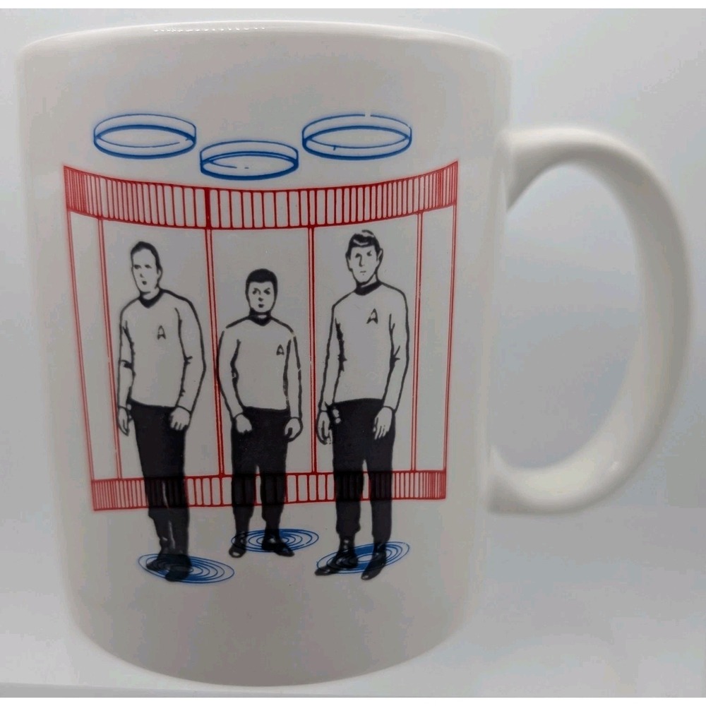 VTG 1992 Star Trek Transporter Mug Heat Changing Color Faded Crew TESTED Works